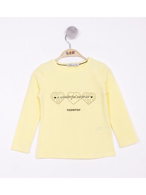 Toontoykids Kız Bebek Surprise Kalp Nakışlı Tişört
