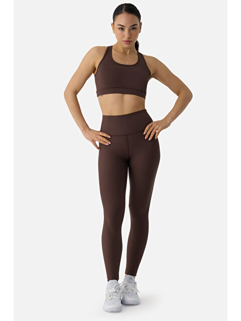 Superstacy Liora Yumuşak Kumaş 7/8 Acı Kahve Spor Tayt - S000508353-19413