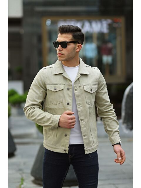 Comstar Erkek A Kalite Slim Fit Denim Jean Ceket