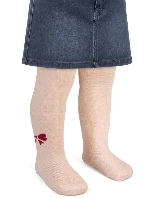 Civil Baby Kurdele Desen 6- Bebek Kız Külotlu Çorap - Bej 6 Ay - S000526296-19928