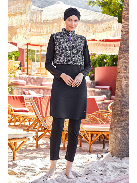 Adasea Tam Kapalı Tesettür Mayo Zeyden 4538 Siyah - S000262354-19351