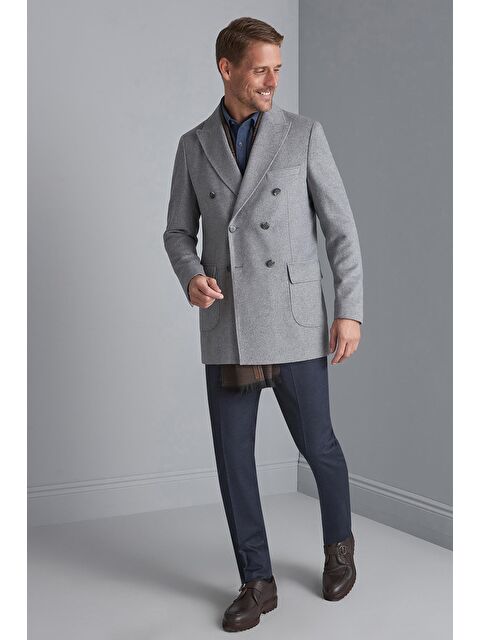 igs Erkek Gri  / Rahat Kalıp Kruvaze Kaban - S000490231-20600