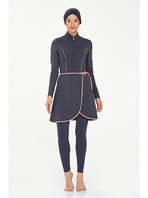 Maresiva Elastanlı Tam Kapalı Tesettür Mayo Torı 8230 Antrasit - S000262383-29666