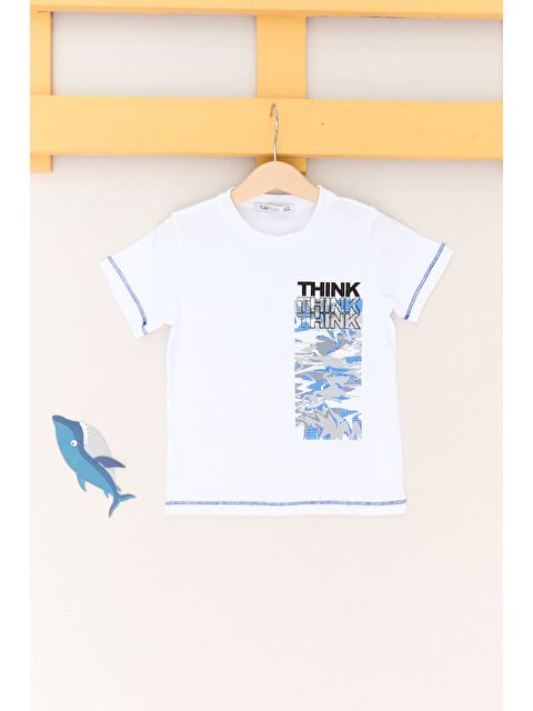 Fullamoda %100 Pamuk Think Baskılı Erkek Çocuk Tişört - S000393400-20063