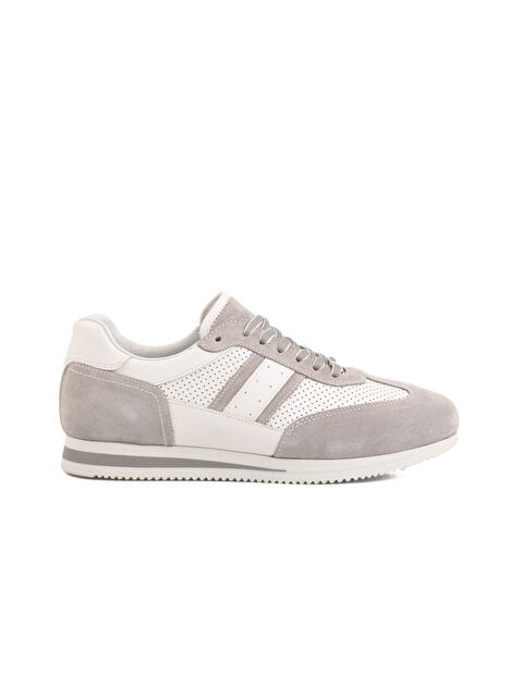 Ayakmod Gri Hakiki Deri Erkek Sneaker 4Y1546-7811 M - S000382821-37276