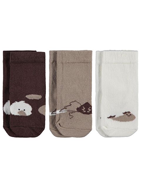 Civil Baby Karikatür Desen 3'lü 6- Bebek Erkek Çorap Set - Standart 18 Ay - S000526297-37243