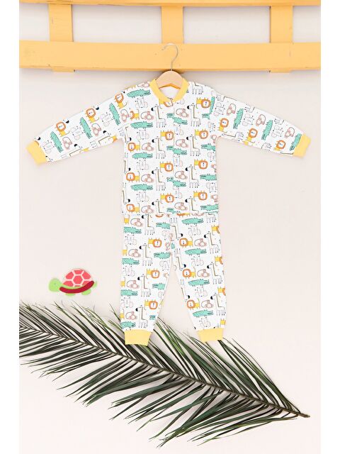 Fullamoda %100 Pamuk Hayvan Baskılı Çıtçıtlı Erkek Çocuk Pijama Takımı - S000393403-20063