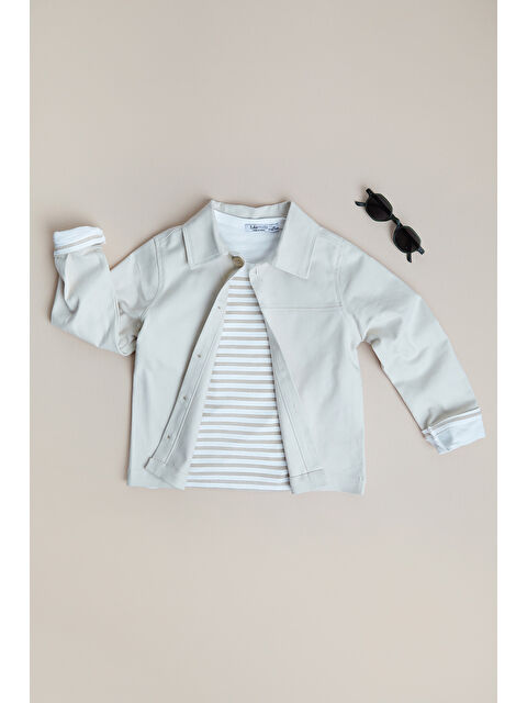 Fullamoda %100 Pamuk Çizgili Erkek Çocuk 2 Li Jean Takım - S000513060-19928