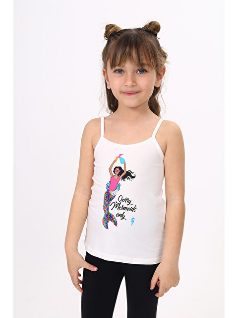 Toontoykids Kız Çocuk Deniz Kızı Baskılı Pul İşlemeli Atlet