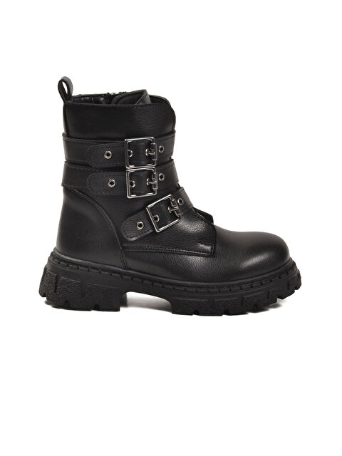 Ayakmod Siyah İçi Polarlı Kaymaz Kız Çocuk Bot Caneda F - S000480764-19351