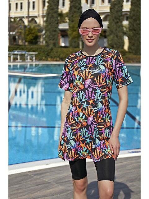 Remsa Mayo Kısa Kollu Elastanlı Taytlı Yarı Kapalı Mayo R4901 Mercan - S000262378-19351