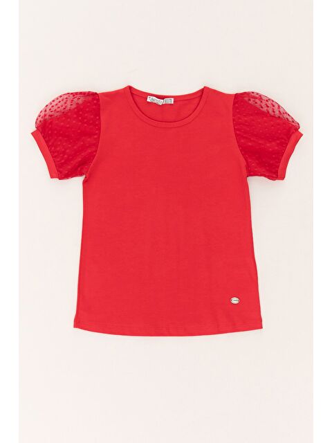 Fullamoda Basic Kolu Tül Detaylı Kız Çocuk Bluz - S000388599-20045