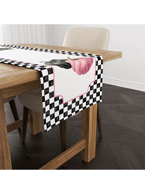 Evmila Sonbahar Desenli 40x140 cm Kadife Masa Örtüsü Runner - S000435740-23173