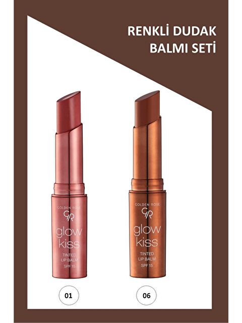 GOLDEN ROSE Glow Kiss No: 06 - No: 01 Renkli Dudak Nemlendirici Seti