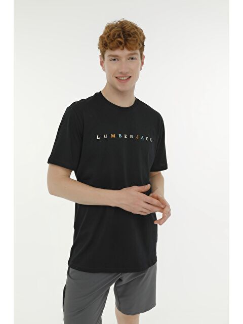 Lumberjack ML MESUS URBNG2022 3FX Siyah Erkek Kısa Kol T-Shirt