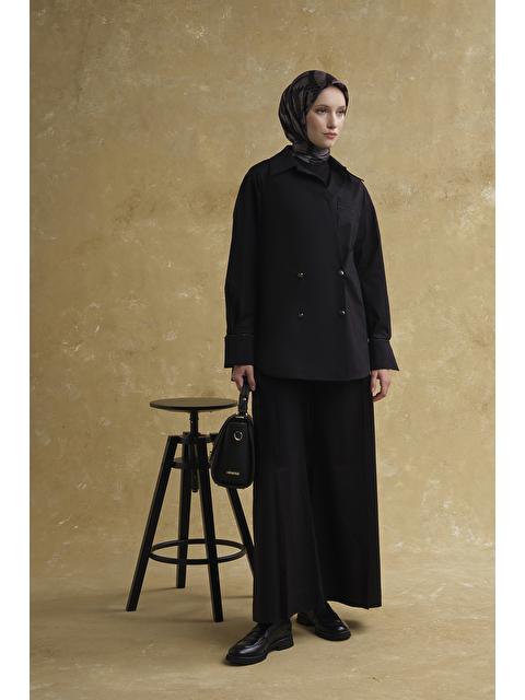 ARMİNE Kruvaze Poplin Takım Siyah - S000512217-19351