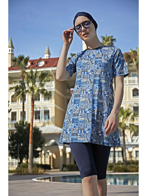 Remsa Mayo Kısa Kollu Elastanlı Taytlı Yarı Kapalı Mayo R4903 Saliha - S000262358-21164