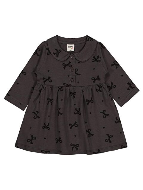 Civil Baby Fiyonk Empirme 6-18 Ay Elbise - Gri 18-24 Ay - S000484569-29666