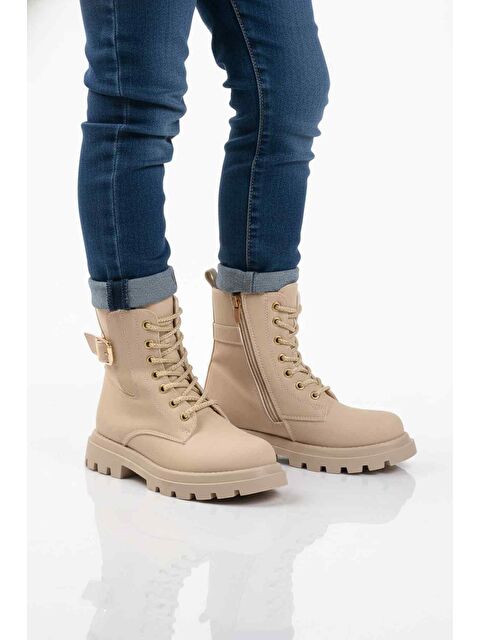 Ayakmod Bej İçi Polarlı Kaymaz Kız Çocuk Bot Aleda F - S000480765-19928