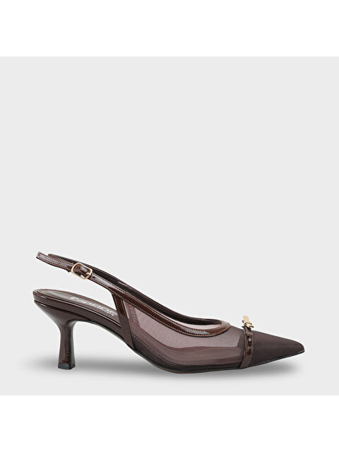 Capone Outfitters Joya Fileli Sivri Burunlu Orta Topuklu Arkası Açık Kadın Ayakkabı