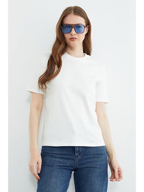 Fullamoda Basic Bisiklet Yaka Salaş Tişört - S000530769-19965