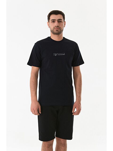 Fullamoda Kabartma Baskılı Bisiklet Yaka Tişört - S000380512-21164