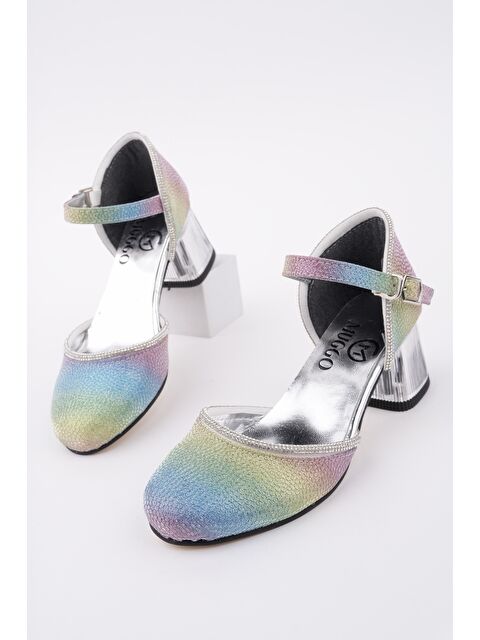 Muggo ELSE Bilekten Bağlamalı Simli Kız Çocuk Kısa Topuklu Ayakkabı - S000361335-20042