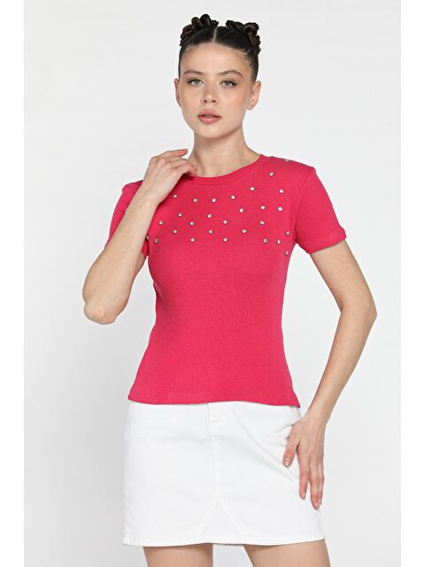 Gülseli Taşlı Kadın Kaşkorse Bluz - S000386540-18686