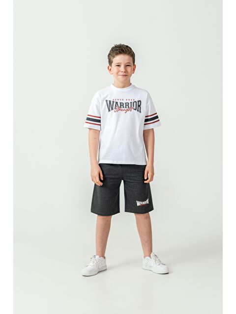 Mışıl Kids Warrior Strenght Baskılı Erkek Çocuk Şort - Tişört Takımı - S000513749-29666