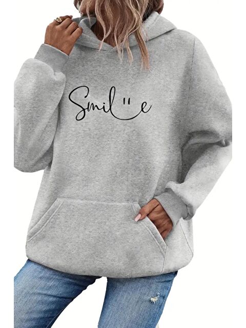 Oksit Ön Yazı Baskılı İçi Pamuklu Unisex Sweatshirt - S000435751-20600