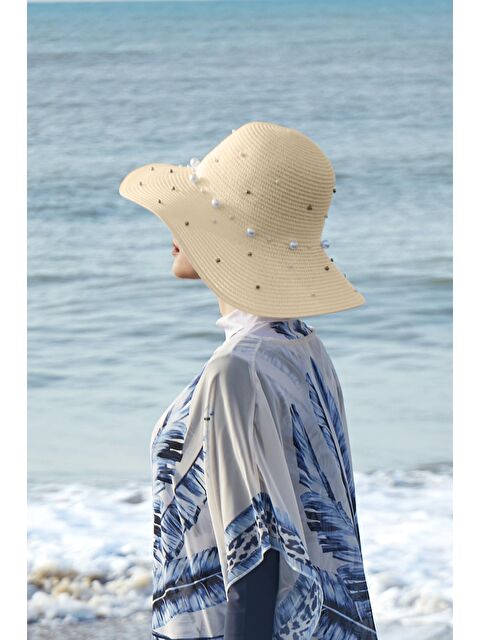 Remsa İncili Hasır Şapka RŞ-71 Bej - S000177909-19928