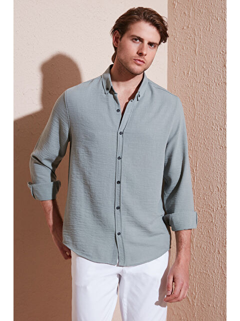 Buratti Regular Fit Uzun Kollu Düğmeli Yaka Erkek Gömlek CF25S116777 - S000358290-17259