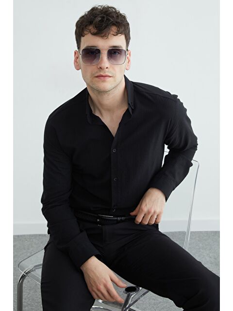 Fullamoda Çizgili Düğmeli Gömlek - S000513513-19351