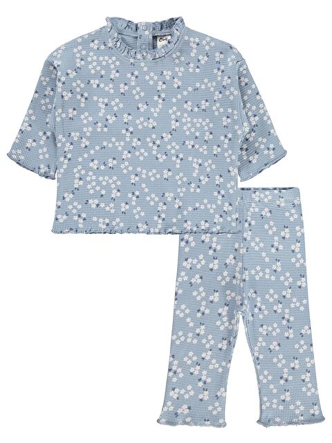 Civil Baby Mini Çiçek Baskılı 6-18 Ay Takım - Mavi 18-24 Ay - S000492989-3053