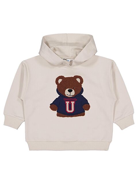 Civil Boys Unıverstıty Ayıcık Nakışlı 2-5 Yaş Sweatshirt - Bej 3-4 Yaş - S000492990-25636