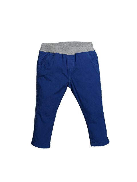 MİNİNİO Erkek Bebek Bel Lastikli Diz Nakışlı Pamuk Pantolon (6-24Ay) - S000439621-23710