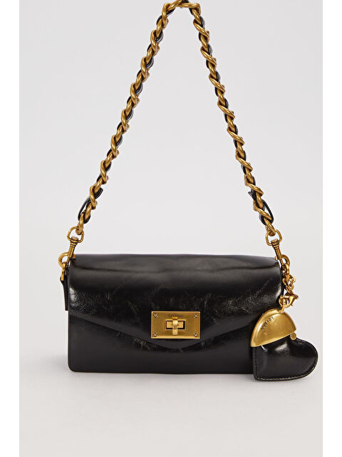 Remsa Charm Detaylı Çift Askılı Premium Çanta 930547 Siyah