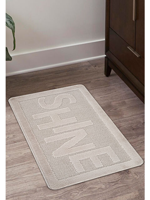 Konfor Halı Doğal Kaymaz Taban Banyo Paspas Uzun Ömürlü Yumuşak Su Emici Yazılı Paspas Shine-Vizon - S000342591-26429