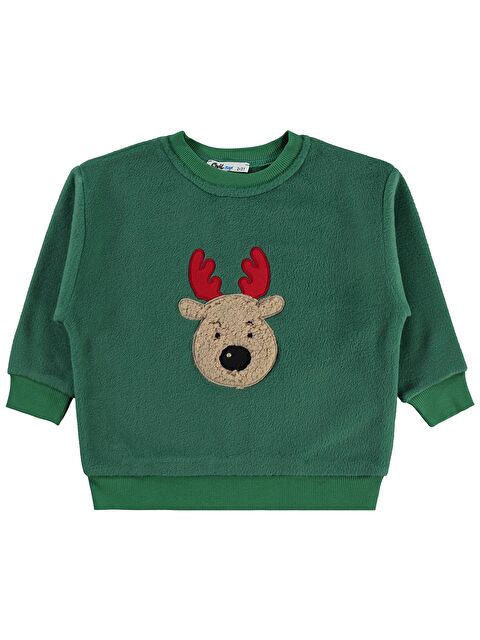Civil Boys Geyik Nakışlı 2-5 Yaş Sweatshirt - Yeşil 4-5 Yaş - S000492997-18194