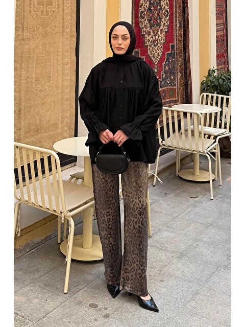 Lamelif Roba Detaylı Tesettür Gömlek Siyah - S000522617-19351