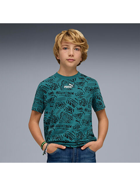 Puma Mid 90s Aop Erkek Çocuk Yeşil Tişört - S000513393-18194