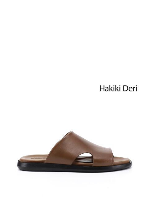 GÖNDERİ(R) Erkek KAHVERENGİ Hakiki Deri Terlik