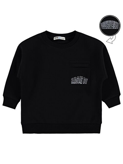 Civil Boys Hnadsome Baskılı 2-5 Yaş Sweatshirt - Siyah 3-4 Yaş - S000492999-19351