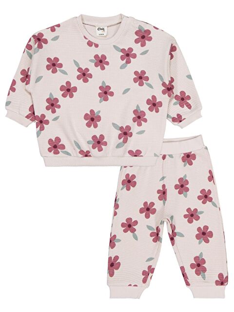 Civil Baby Kış Çiçeği Baskılı 6-18 Ay Takım - Bej 6-9 Ay - S000493007-25636