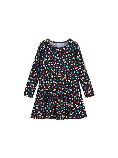 Lovetti Kız Çocuk Cutouts Shape Desen Uzun Kol Elbise - S000485032-23173