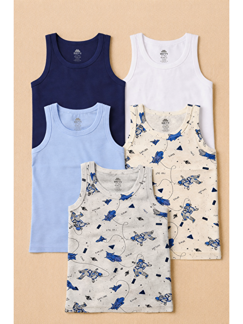 Katia And Bony Erkek Çocuk Uzay Desenli 5'Li Atlet