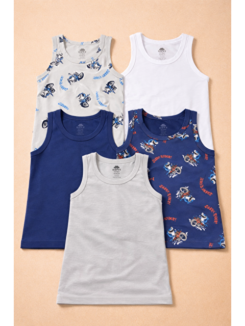 Katia And Bony Erkek Çocuk 5'Li Desenli Atlet