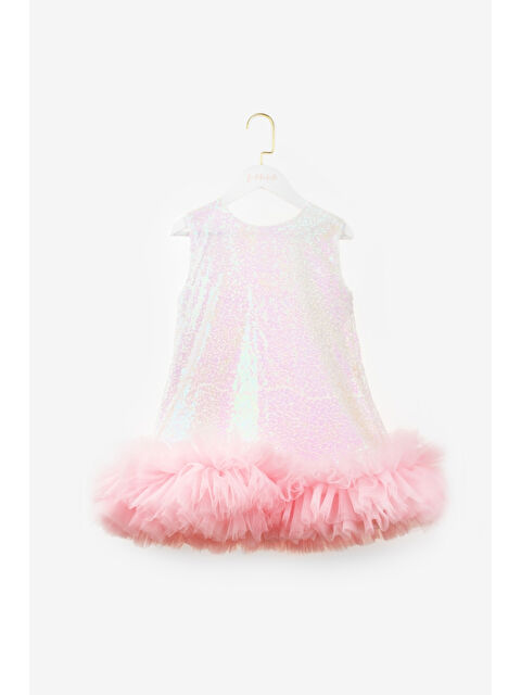 Le Mabelle Beyaz  Fırfır Detaylı Pullu Kız Bebek Elbise - Dakota - S000513395-20063