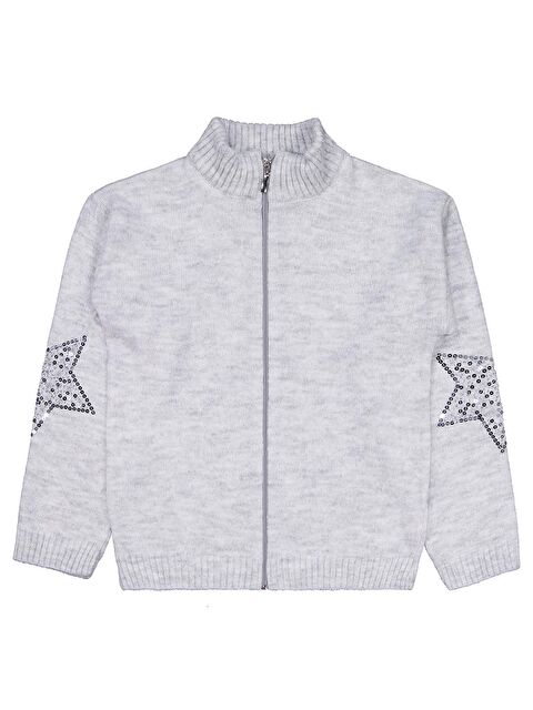 Civil Girls Yıldızlı Taş Baskılı 10-13 Yaş Hırka - Gri 10-11 Yaş - S000512222-20600