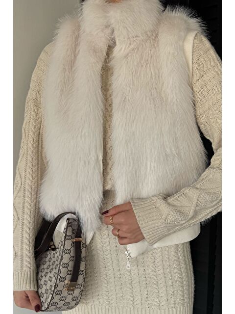 Gülseli Kadın İç Astarlı Ön Fermuarlı Pelüş Yelek - S000482982-19966